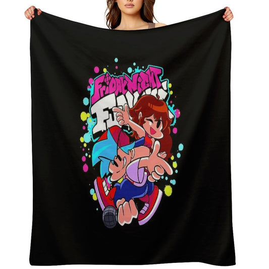 Friday Night Funkin Boyfriend And Girlfriend Throw Blanket