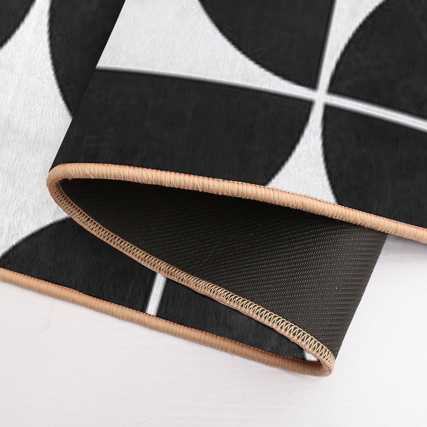 Mid-Century Modern Pattern No.3 - Black And White Concrete Bath Mat