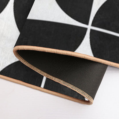 Mid-Century Modern Pattern No.3 - Black And White Concrete Bath Mat