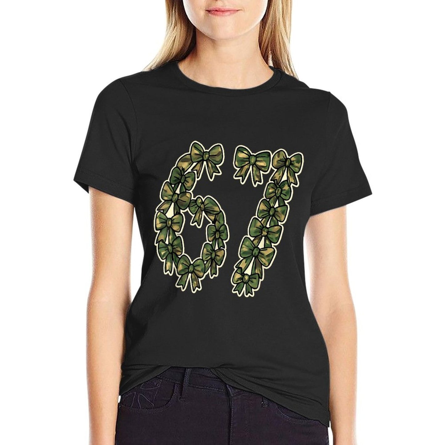 Camo Coquette 67 Meme Camouflage Bow Funny Six Seven  Odor-resistant T-Shirt