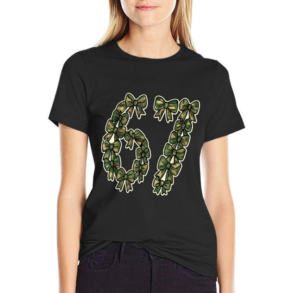 Camo Coquette 67 Meme Camouflage Bow Funny Six Seven  Odor-resistant T-Shirt