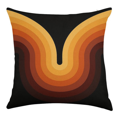 Retro Wave Linen Throw Pillow Cover