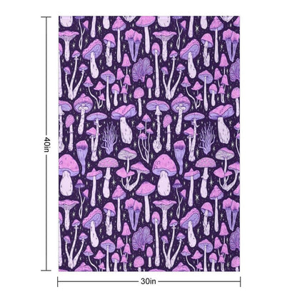 Deadly Mushrooms Dark Purple Throw Blanket