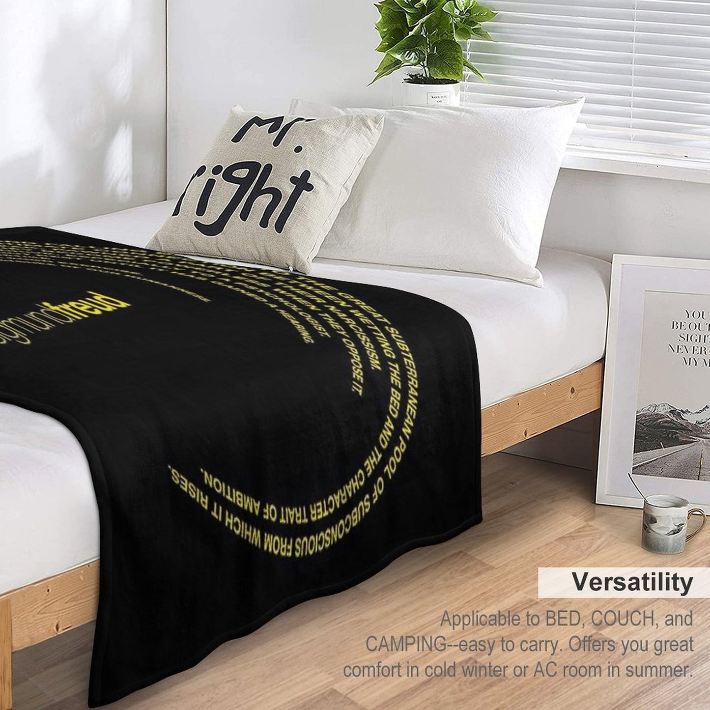 Sigmund Freud Quotes. (gold) Throw Blanket