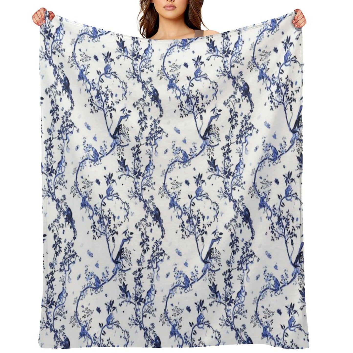 Monkey World Jouy Throw Blanket