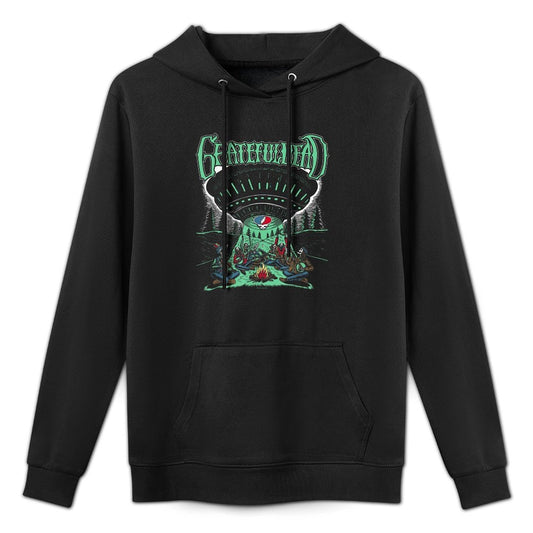 Grateful Dead Skeletons And Aliens Camping Band Breathable Fabric Hoodie