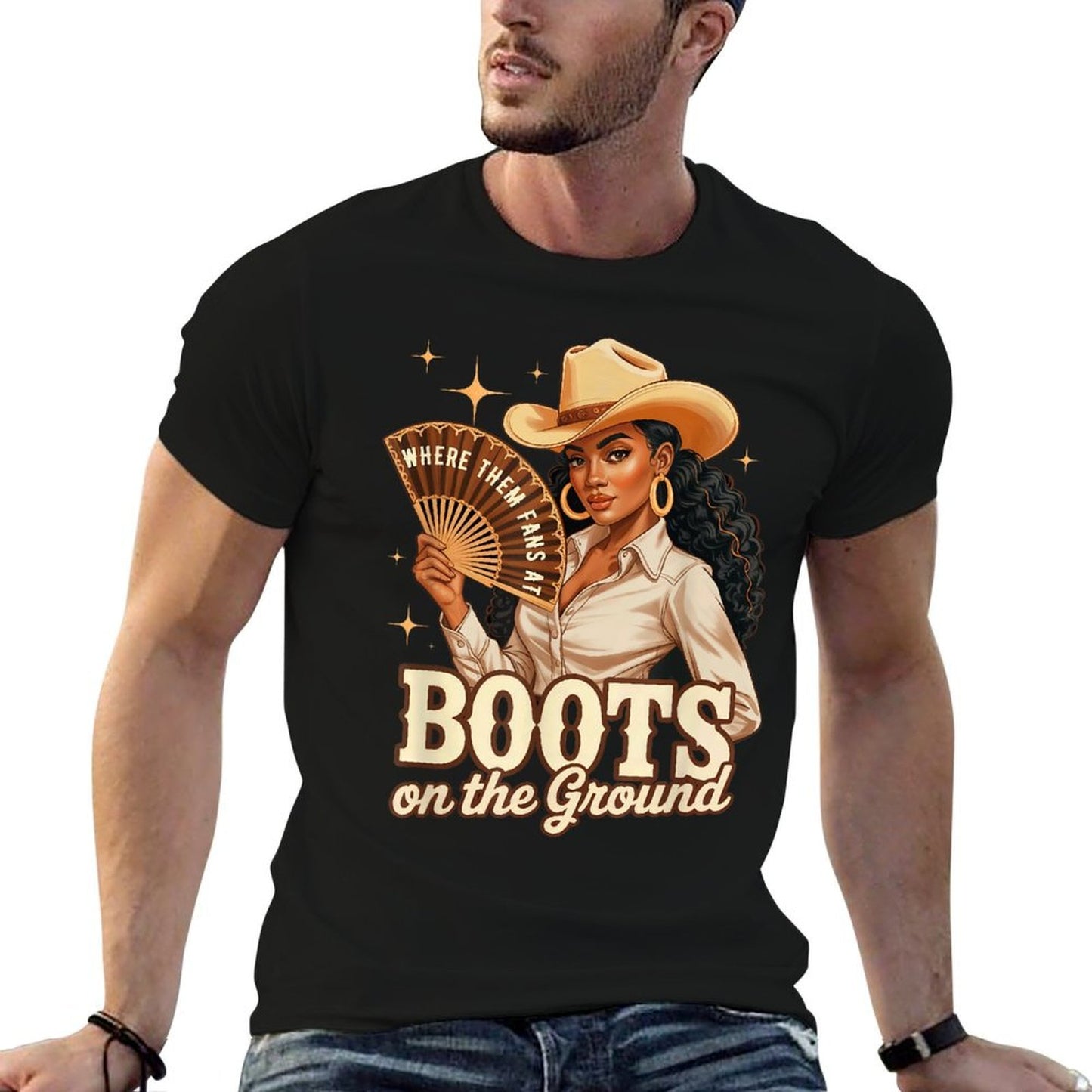 Boots On Ground Juneteenth Melanin Cowgirl Western Rodeo  Versatile T-Shirt
