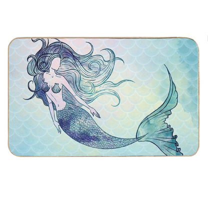 Watercolor Mermaid Bath Mat