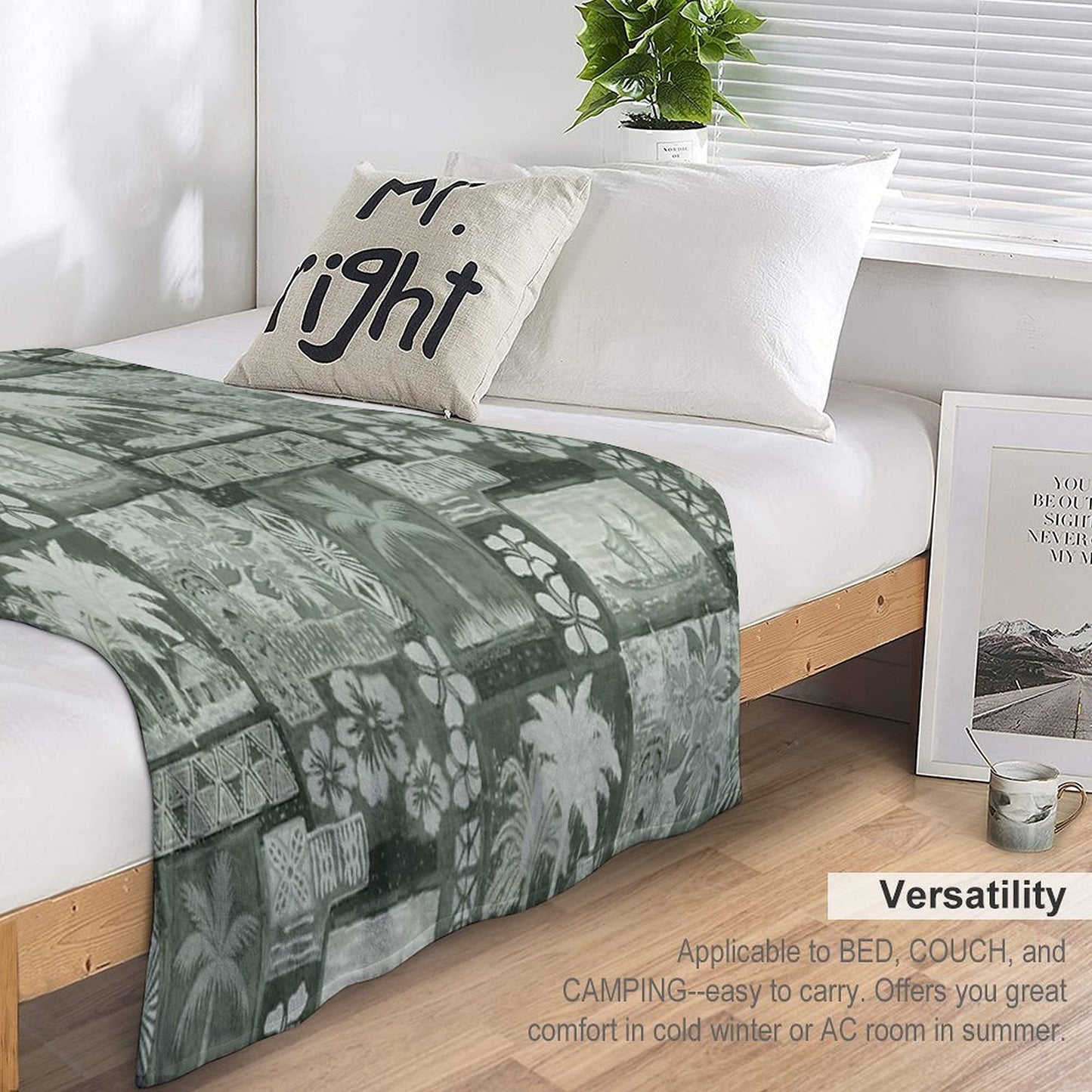 Kona Coast Retro Aloha Shirt Print Throw Blanket