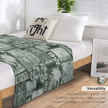 Kona Coast Retro Aloha Shirt Print Throw Blanket