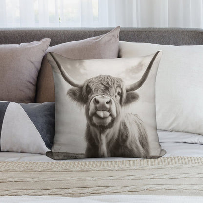 Cheeky Highland Cow Soft Bedroom Essential Throw Pillow