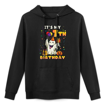 Its My 7th Birthday Ghost Halloween Kids Relaxed Fit Hoodie