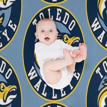 TOLEDO WALLEYE Hockey Logo1 Throw Blanket