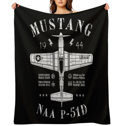 P-51 Mustang Throw Blanket