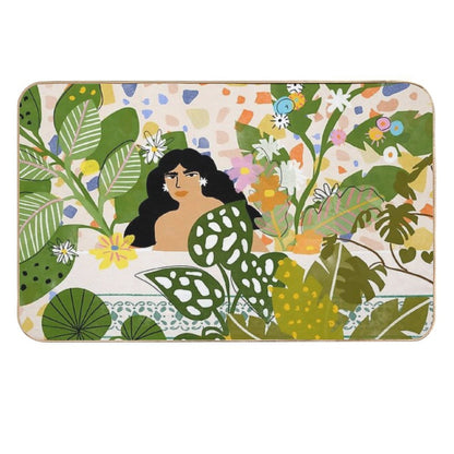 Bathing with Plants  Fade-Resistant Bath Mat