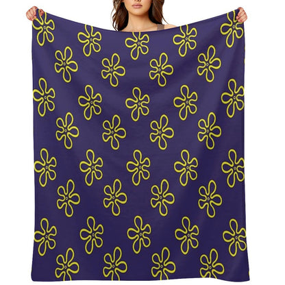 Spongebob's Floral Pattern (Purple) Throw Blanket