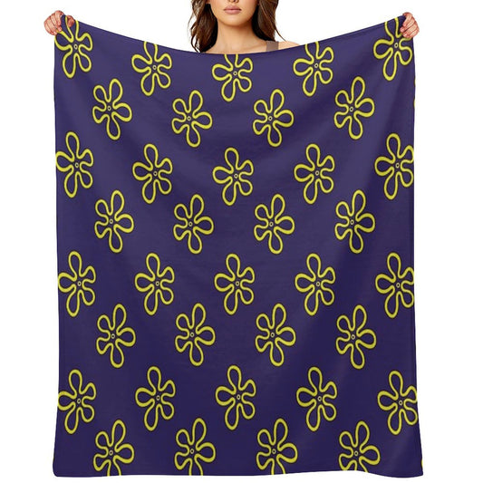 Spongebob's Floral Pattern (Purple) Throw Blanket