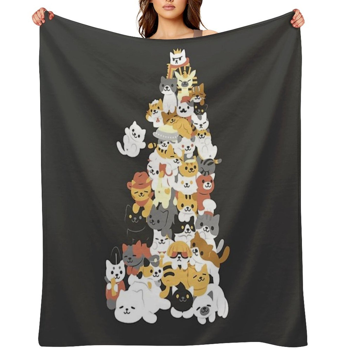 Cat Pile Throw Blanket