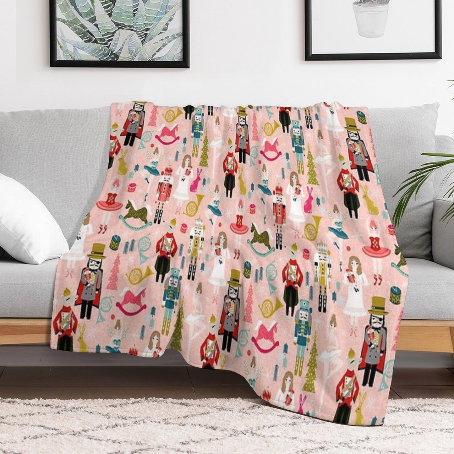 The Nutcracker - Blush by Andrea Lauren Throw Blanket