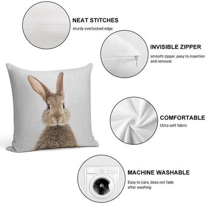 Rabbit - Colorful Soft Shrink-Resistant Throw Pillow