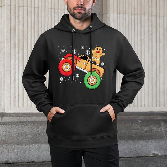 Christmas Gingerbread Man Monster Truck Customizable Surface Hoodie