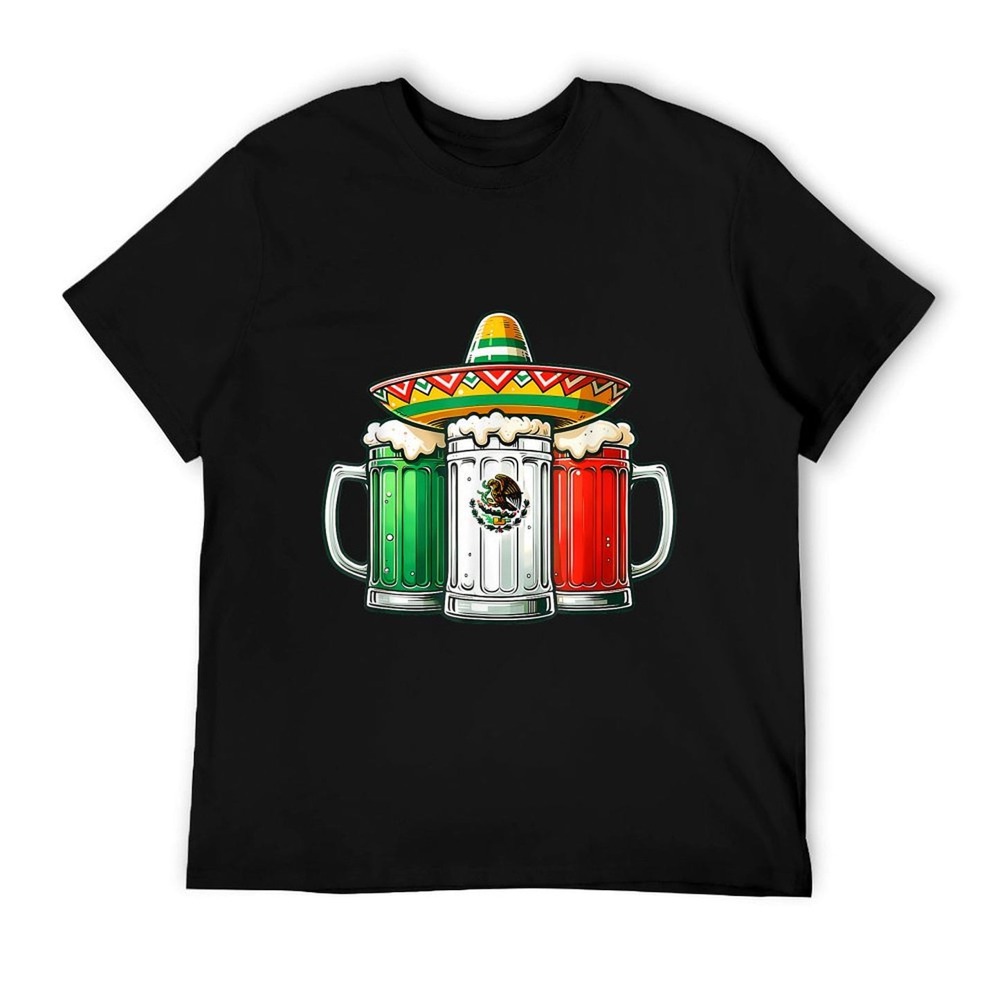Mexico Funny Beer Mexican Flag Sombrero Hat Cinco De Mayo T-Shirt