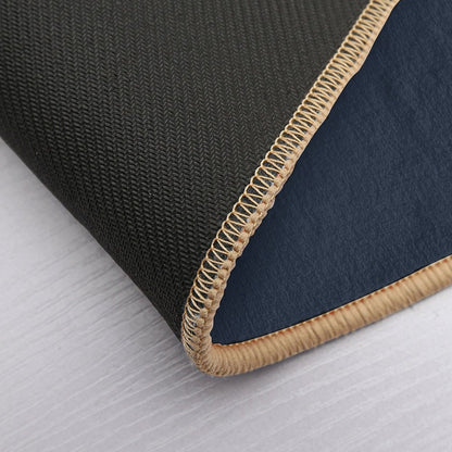 Minimalist Midnight Navy And Gold Lines Bath Mat