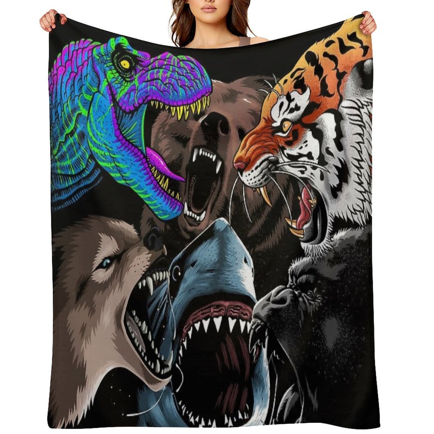 Animal Attack Throw Blanket