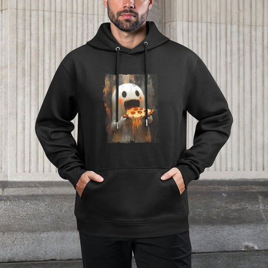 Cute Pizza Ghost Eating Pizza Funny Halloween Food Lovers All-Day Comfort Hoodie