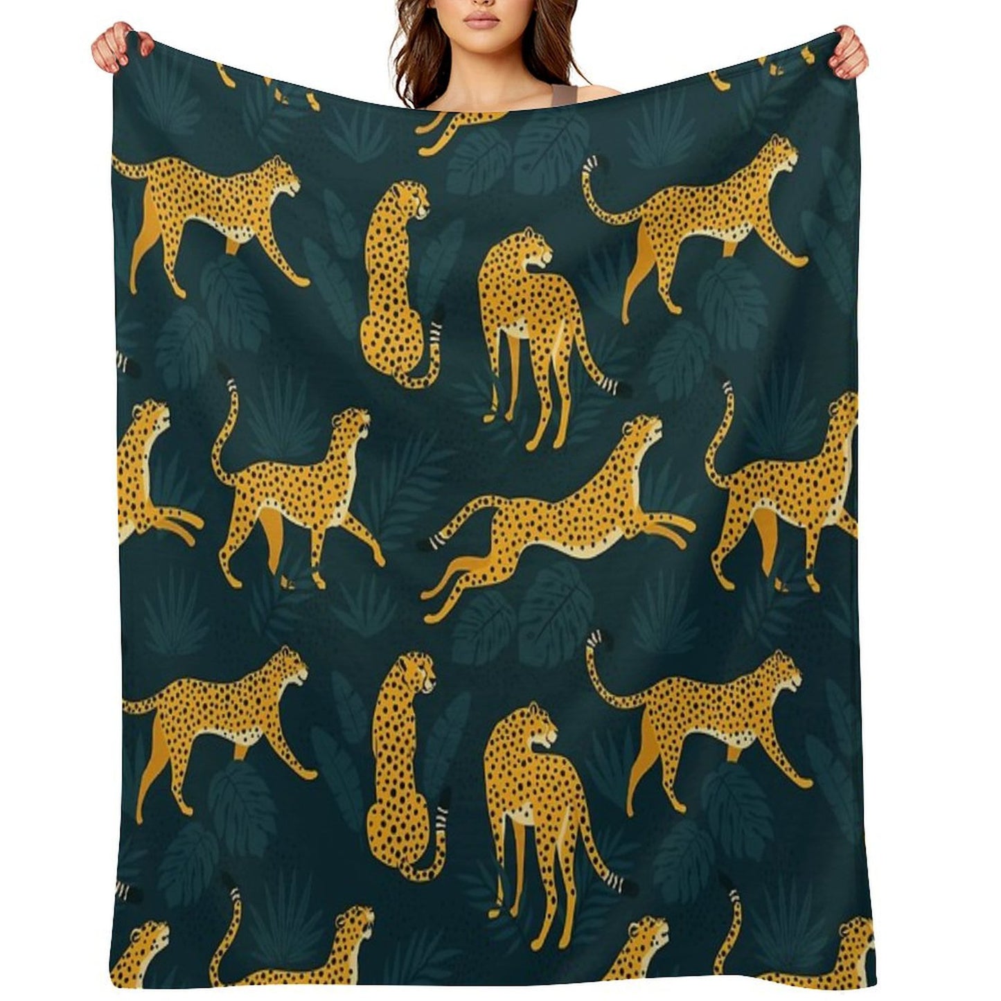 Night Cheetah Pattern Throw Blanket