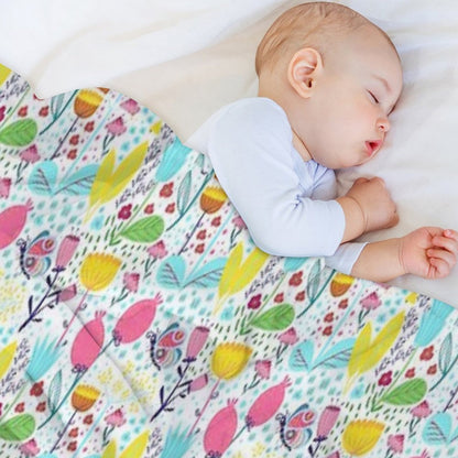 Funky Flowers Throw Blanket