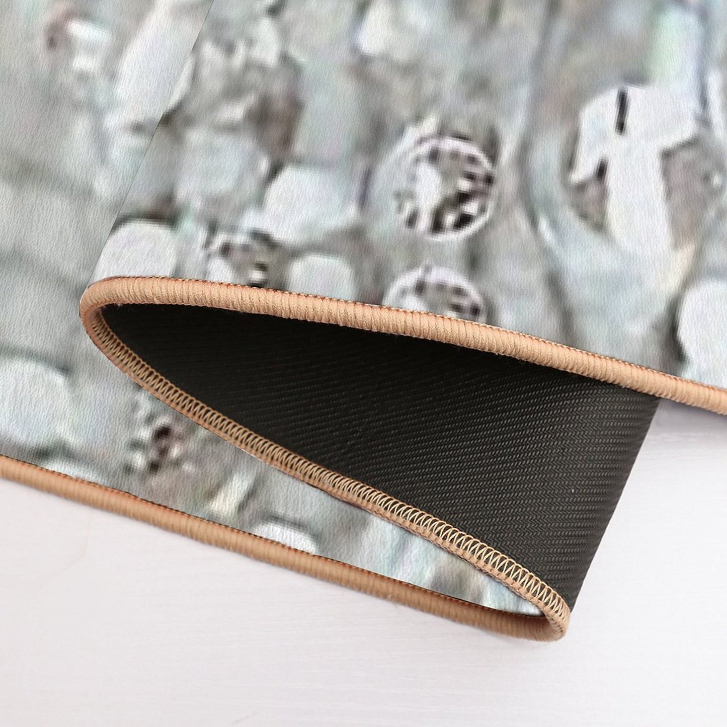 Photographic Image of Chandelier of Crystals And Light Bath Mat
