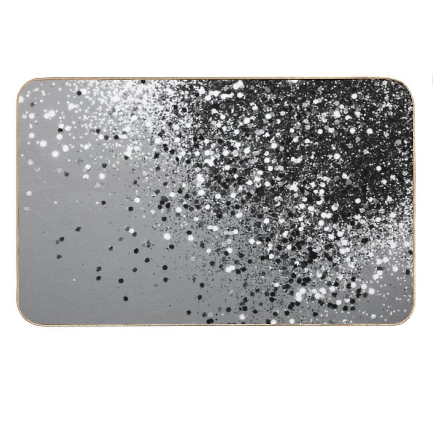 Silver Gray Lady Glam #1 (Photo of Glitter Only - Not Reflective) Bath Mat