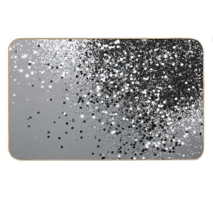 Silver Gray Lady Glam #1 (Photo of Glitter Only - Not Reflective) Bath Mat