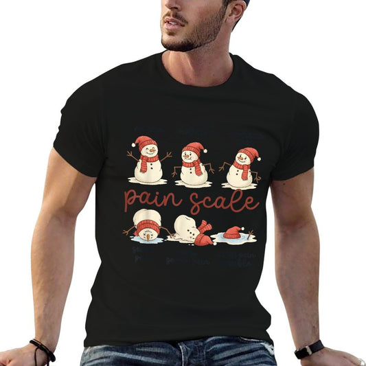 Pain Scale Snowman Funny Nurse Christmas Holiday  Graphic-printed T-Shirt