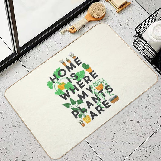 Home Is Where My Plants Are  Versatile Bath Mat