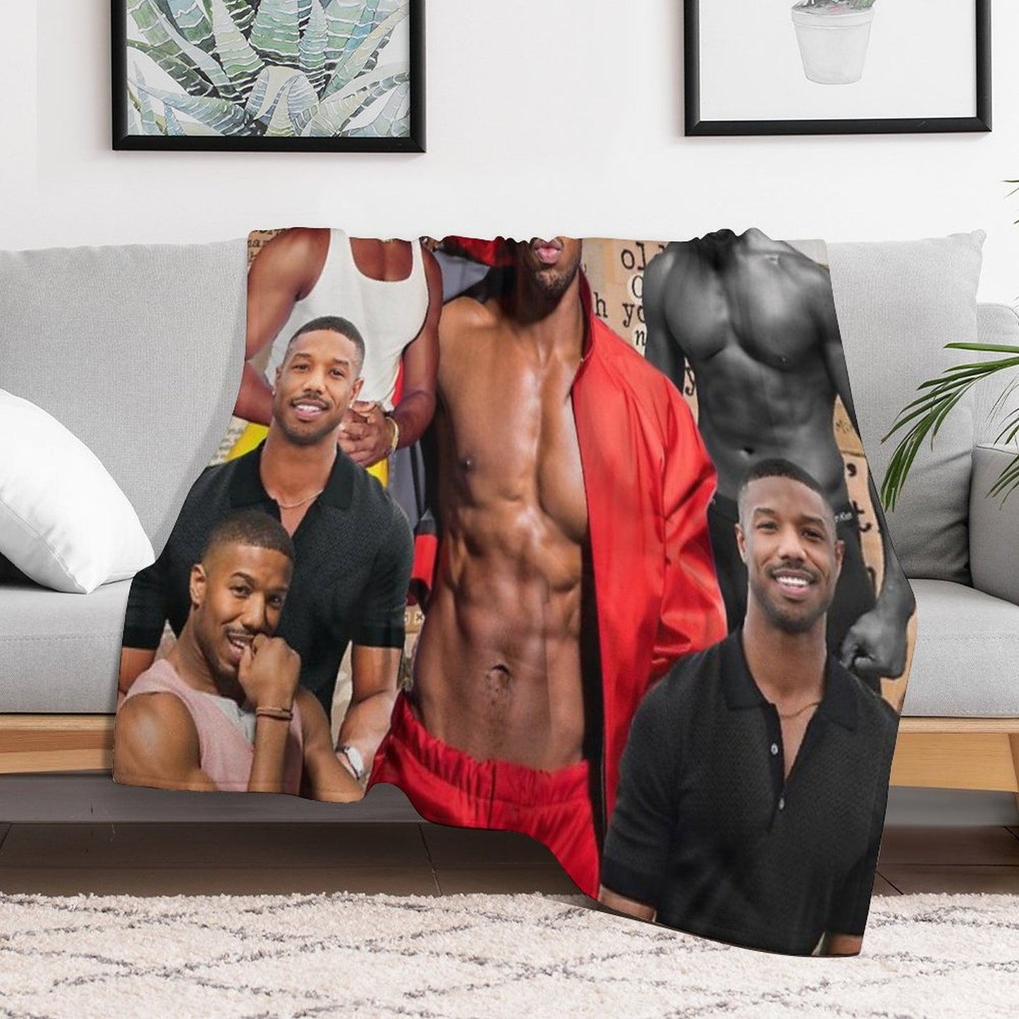 Michael B. Jordan Photo Collage Throw Blanket