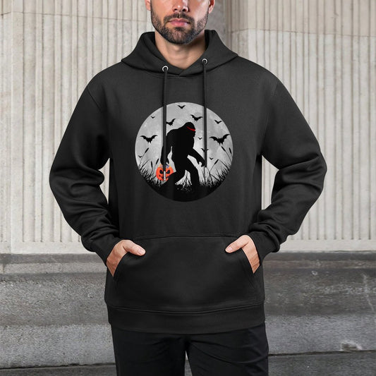 Scary Bigfoot Halloween Yeti Moon Silhouette Sasquatch Retro Easy Care Hoodie