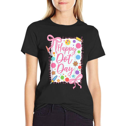 Happy Dot Day Bow Coquette for Teacher Girls  Tagless Design T-Shirt
