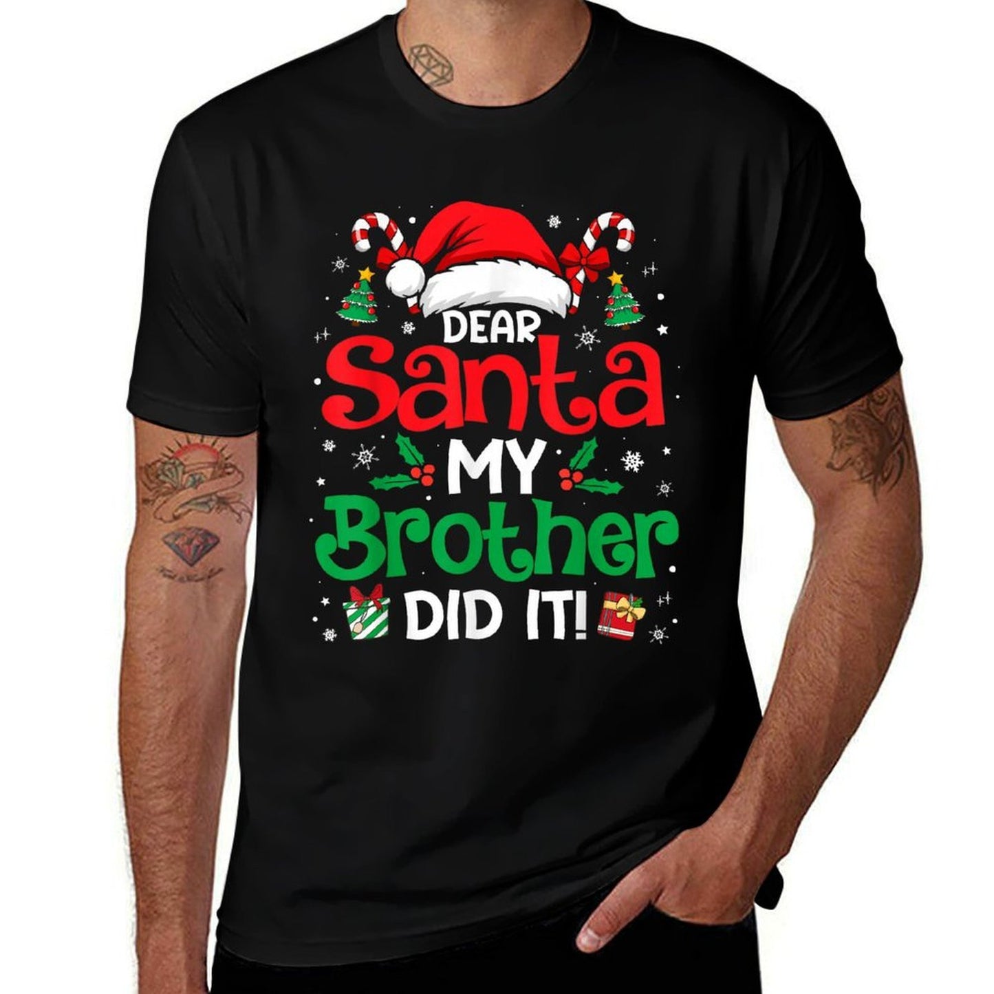 Dear Santa My Brother Did It Funny Christmas Boys Girls Kids  Odor-resistant T-Shirt