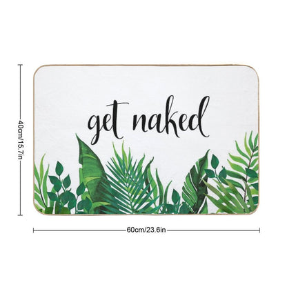 Get Naked, Tropical Jungle, Fun Bathroom Art Bath Mat