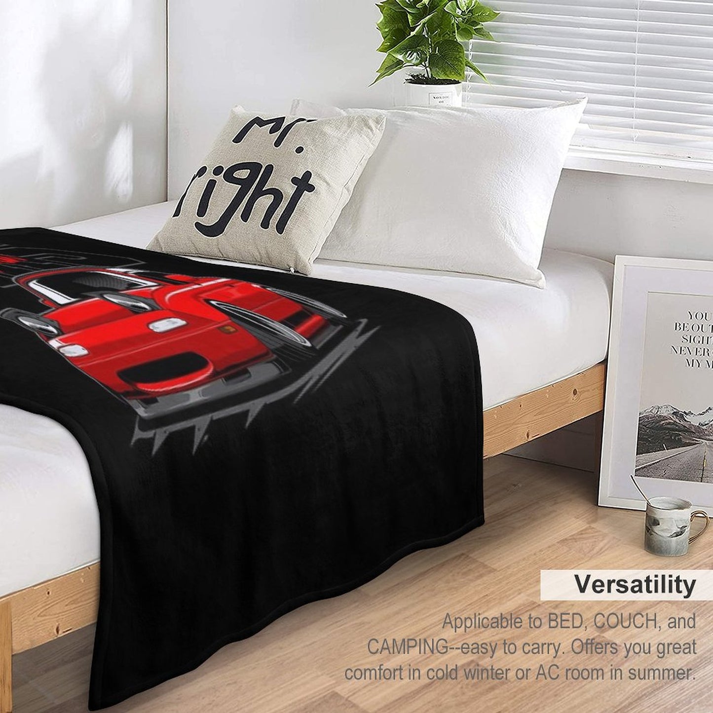 Red Miata Jdm Car Throw Blanket