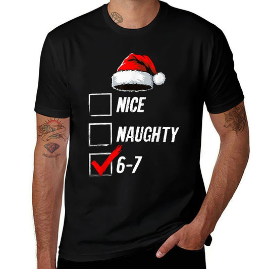 6-7 Meme Nice Naughty 67 Christmas Brain Rot Funny Graphic  Odor-resistant T-Shirt
