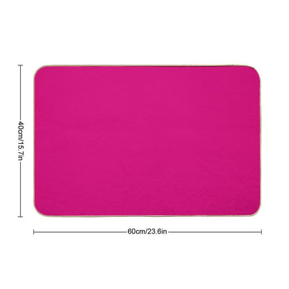 Hot Pink Fuchsia Solid Color Decor Bath Mat