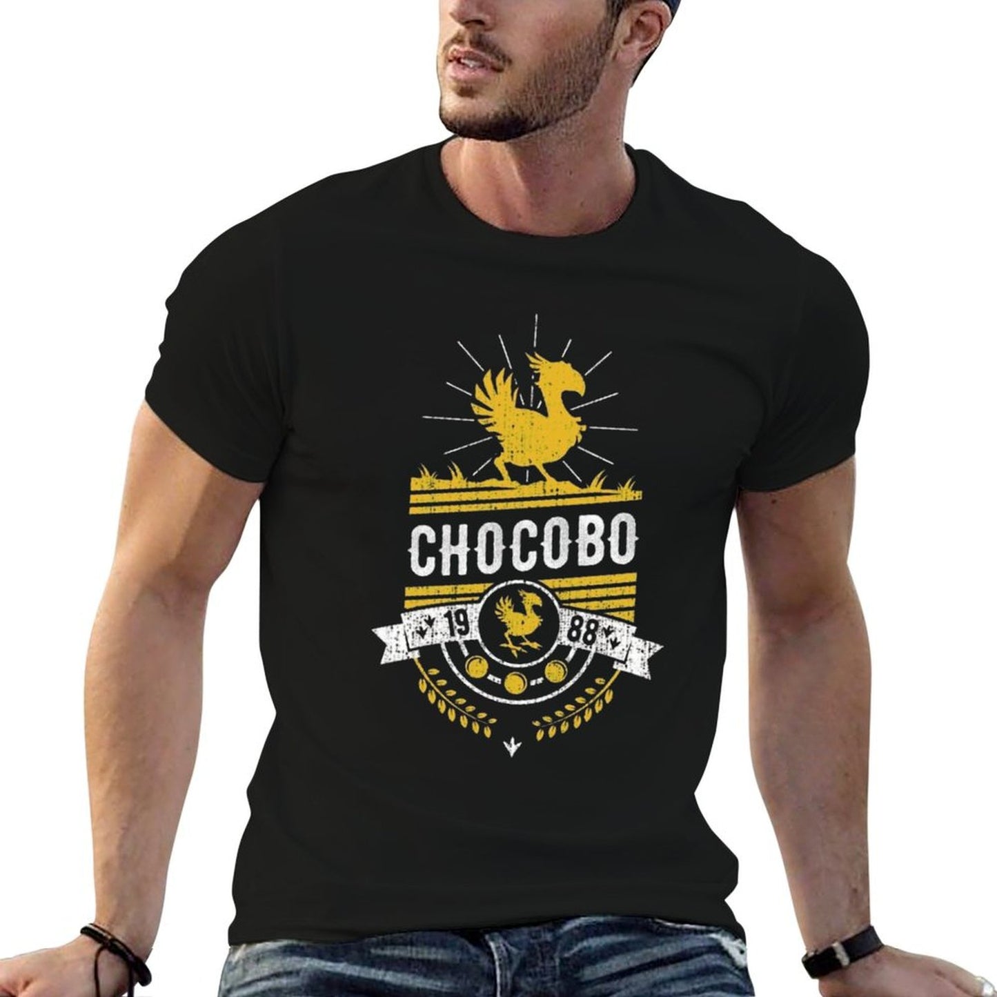 Chocobo  Ribbed Collar T-Shirt