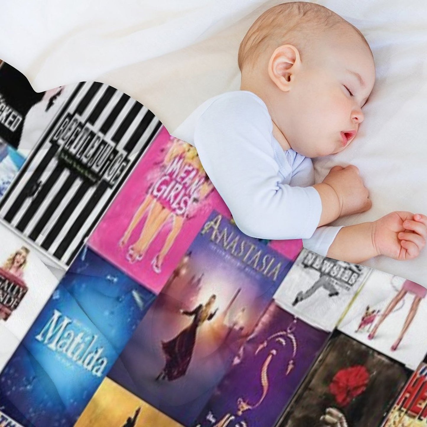 Musical Playbill Collage Throw Blanket