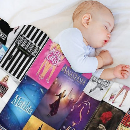 Musical Playbill Collage Throw Blanket