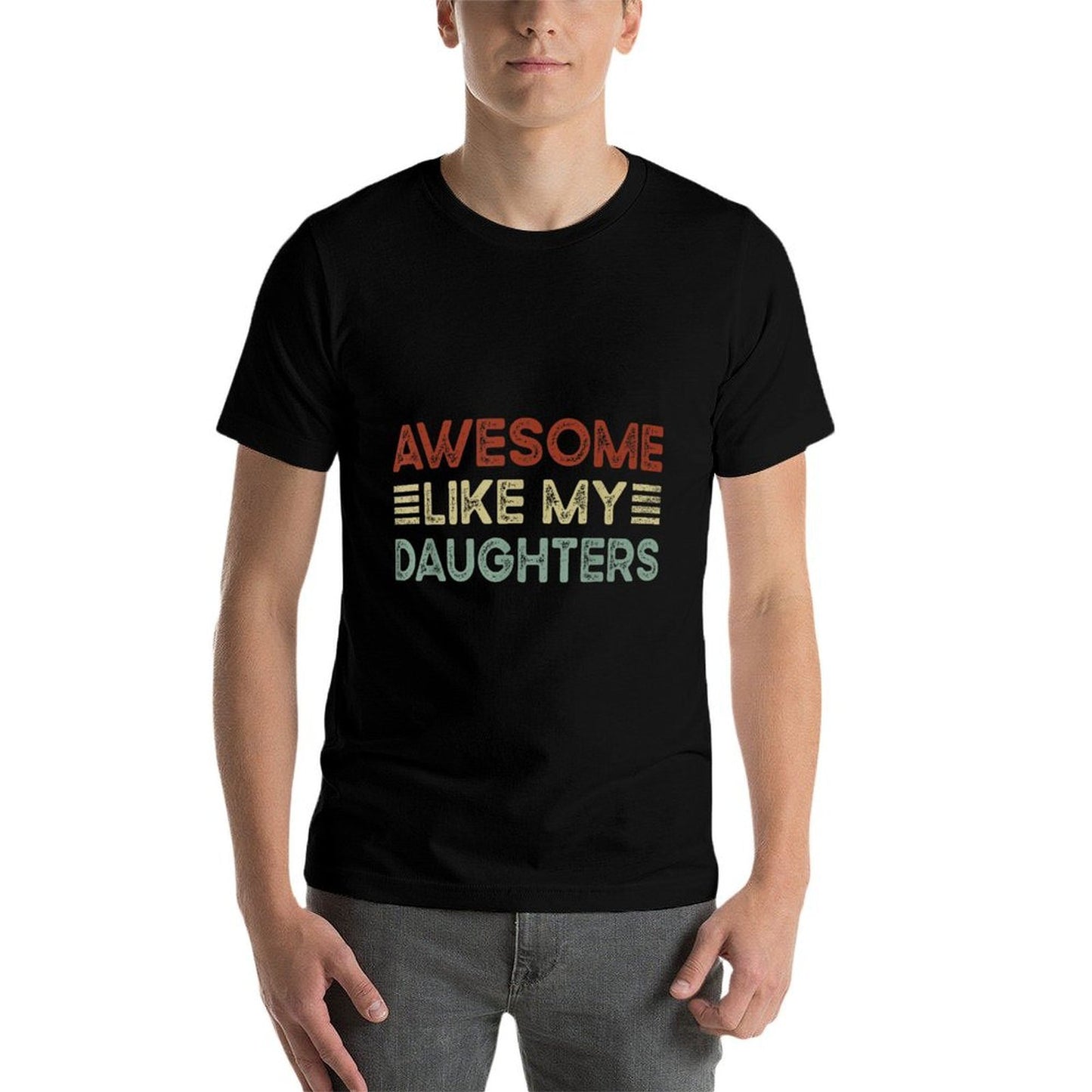 Funny Parents Day Quote Awesome Like My Daughter Cool Dad  Heathered Texture T-Shirt