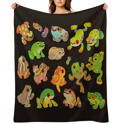 Tree Frog - Dark Throw Blanket