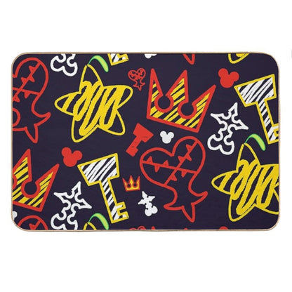 Kingdom Hearts Crayon Style Pattern - Bright Bath Mat